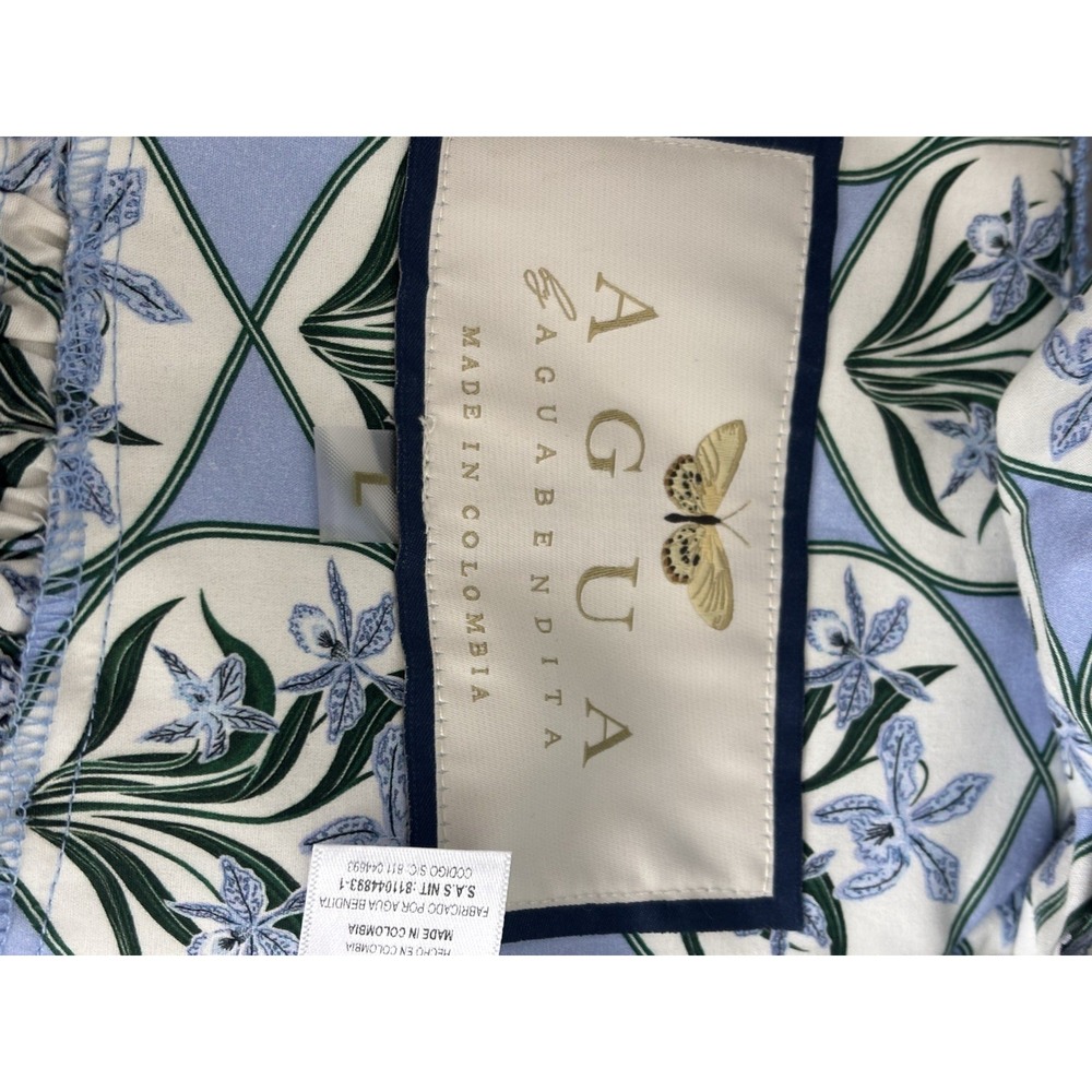 AGUA BY AGUA BENDITA Jamaica Off-The-Shoulder Balloon Floral Top L Celeste READ - Picture 16 of 16